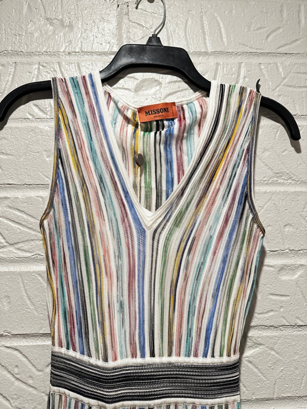 NWT New Missoni Stripped V-Neck MIDI Dress Size 40 - Picture 7 of 11